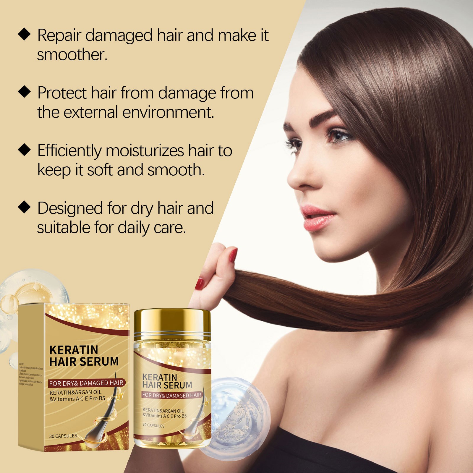House Hair Care - Olejek arganowy kapsułki do pielęgnacji gładkich